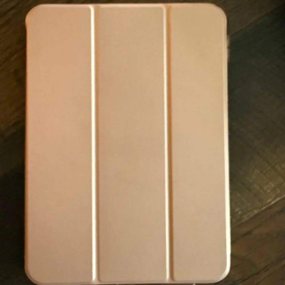 iPad 16 Case – Rose Gold Tri-Fold Cover + Clear Hard Back